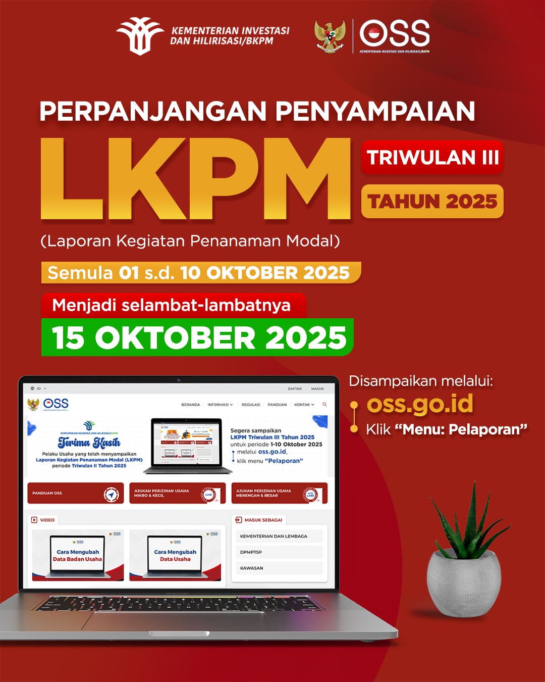 Perpanjangan Penyampaian LKPM