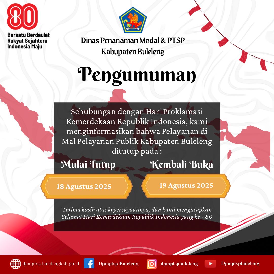 Pengumuman dalam rangka cuti bersama Hari Kemerdekaan
